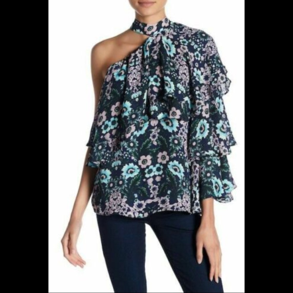 NEW Parker [ Medium ] One Shoulder Ruffle‎ Choker Top in Lilac Eden - Picture 2 of 11